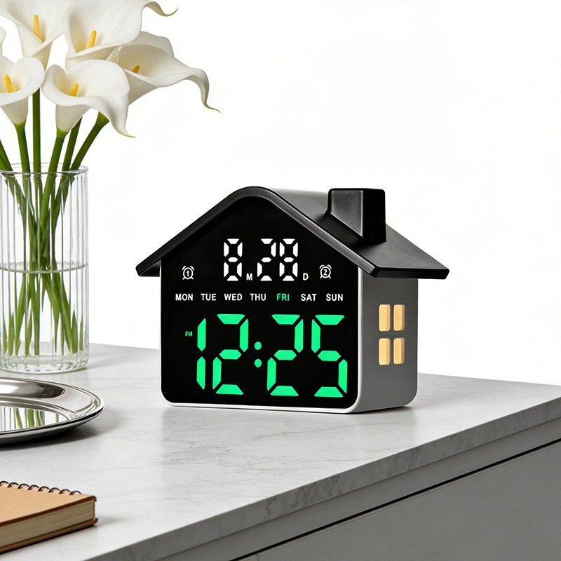 Digital Timer Countdown - House Shaped Led Alarm Clock Electronic