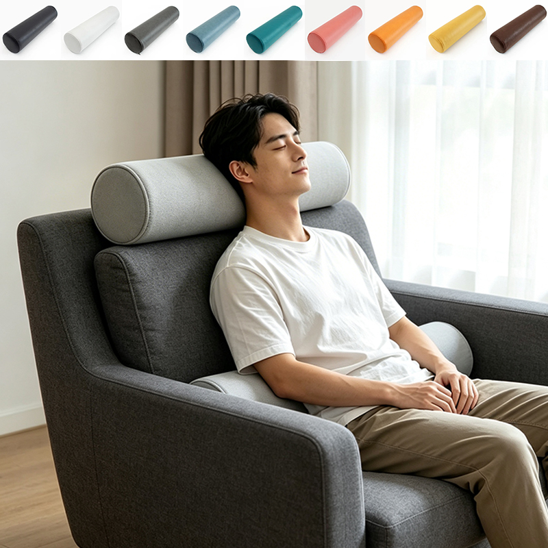 Office Tech Desk - Large Multi-Scene Cylindrical Neck Bolster Pillow
