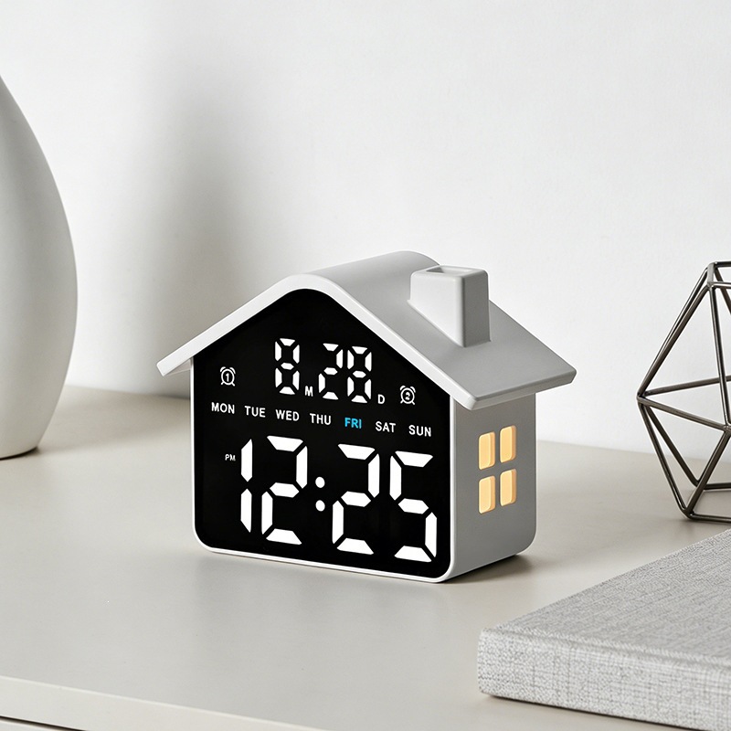 House Shaped Led Alarm Clock E - Digital Timer Countdown 评论和价格