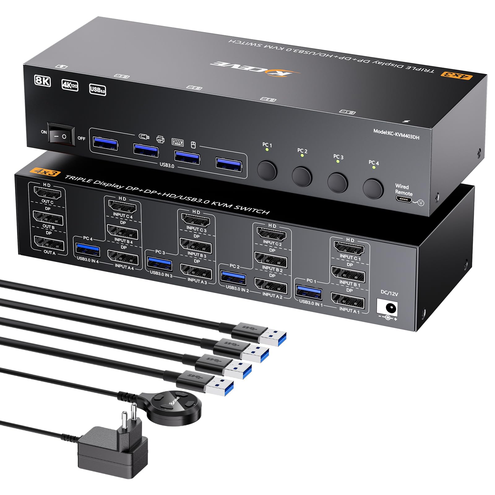 8K@60Hz KVM Switch 4/3/2 Compu - Kvm Switch Dual Monitor 评论和价格