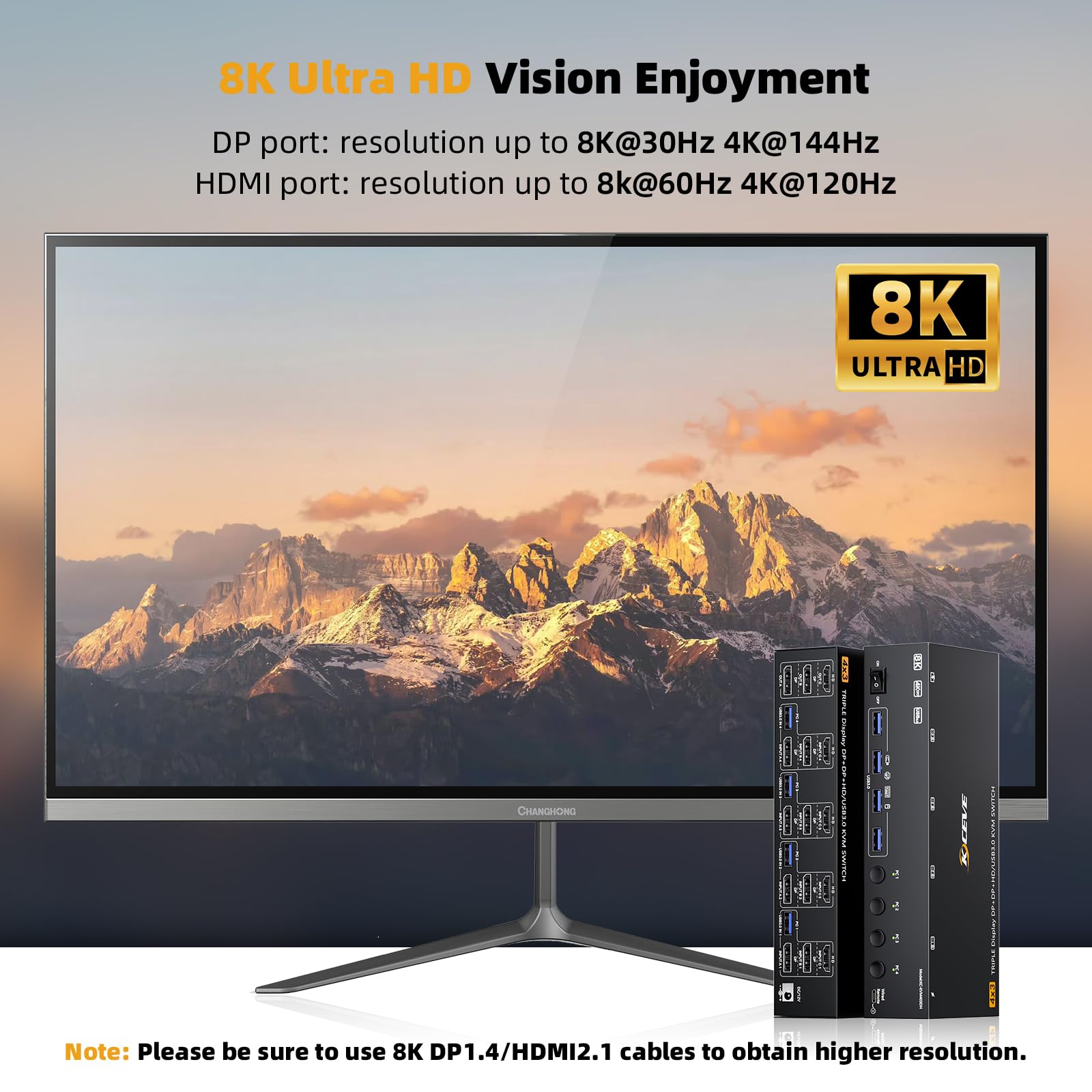 8K@60Hz KVM Switch 4/3/2 Compu - Kvm Switch Dual Monitor 评论和价格