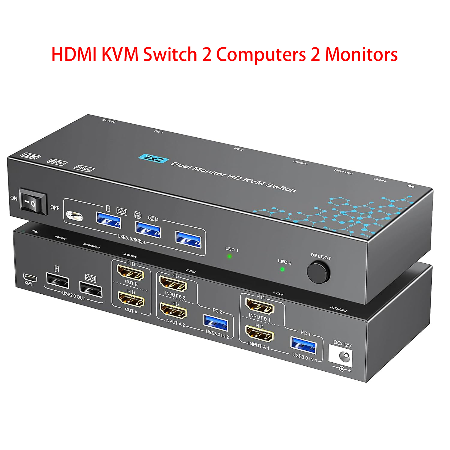 KVM Switch 2 Computers 2 Monit - Kvm Switch Dual Monitor 评论和价格
