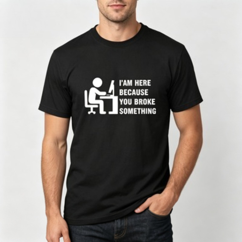 Soft Cotton Men T-shirt Tech S - Tech Office Worker 评论和价格