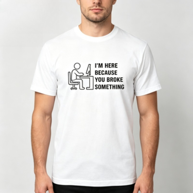 Soft Cotton Men T-shirt Tech S - Tech Office Worker 评论和价格