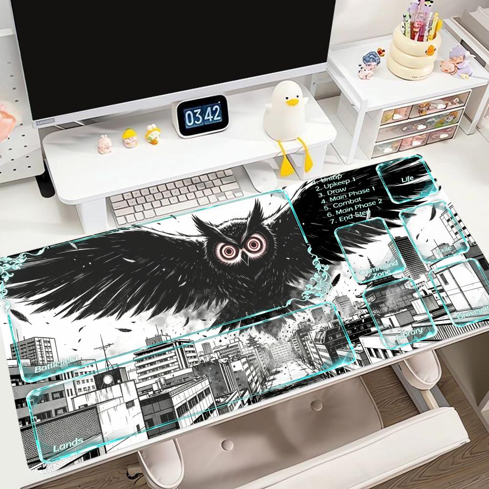 City dark beast playmat cyan t - Office Tech Desk 评论和价格