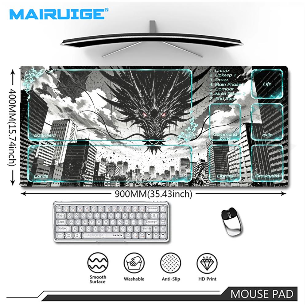 City dark beast playmat cyan t - Office Tech Desk 评论和价格