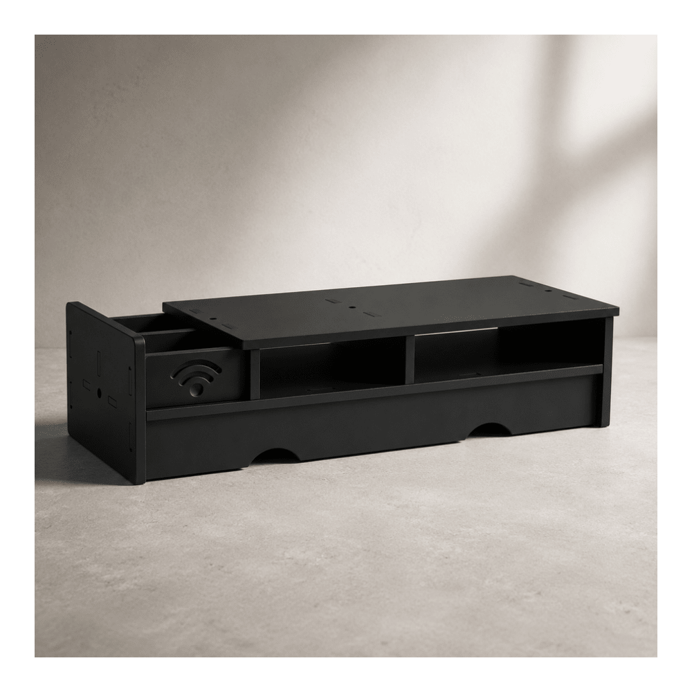 Black Matte WiFi Router Storag - Office Tech Desk 评论和价格