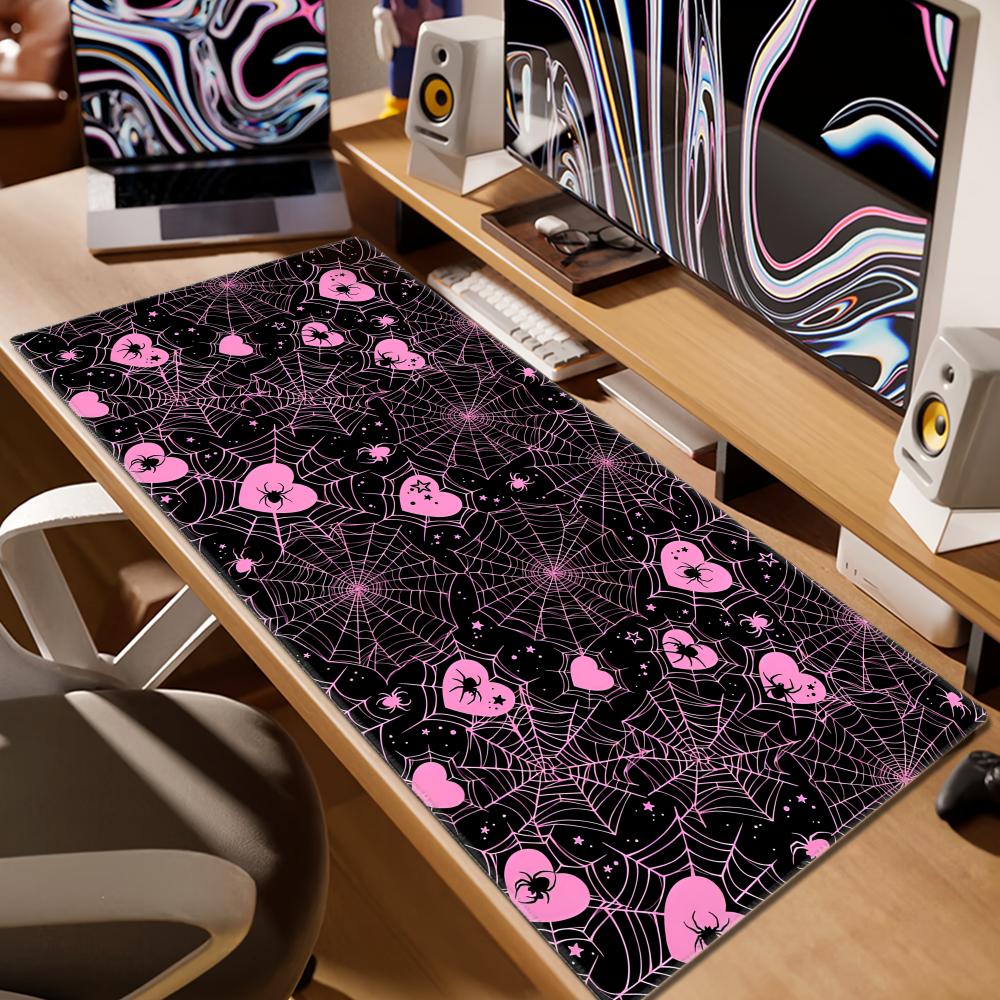 90x40 White or Pink Spiderweb  - Office Tech Desk 评论和价格