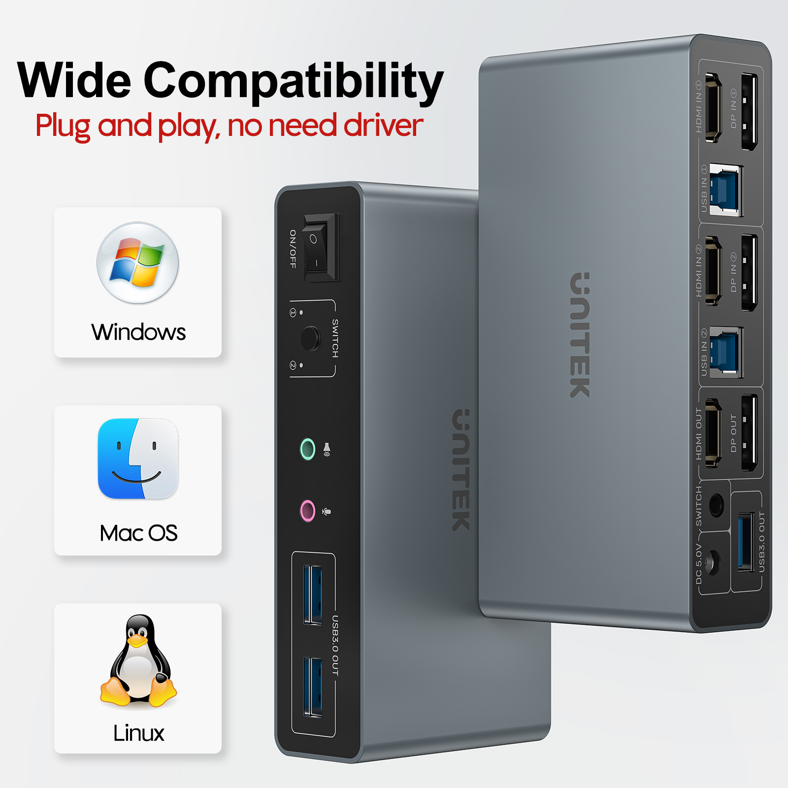 UNITEK 2×2 HDMI DP KVM Switch  - Kvm Switch Dual Monitor 评论和价格