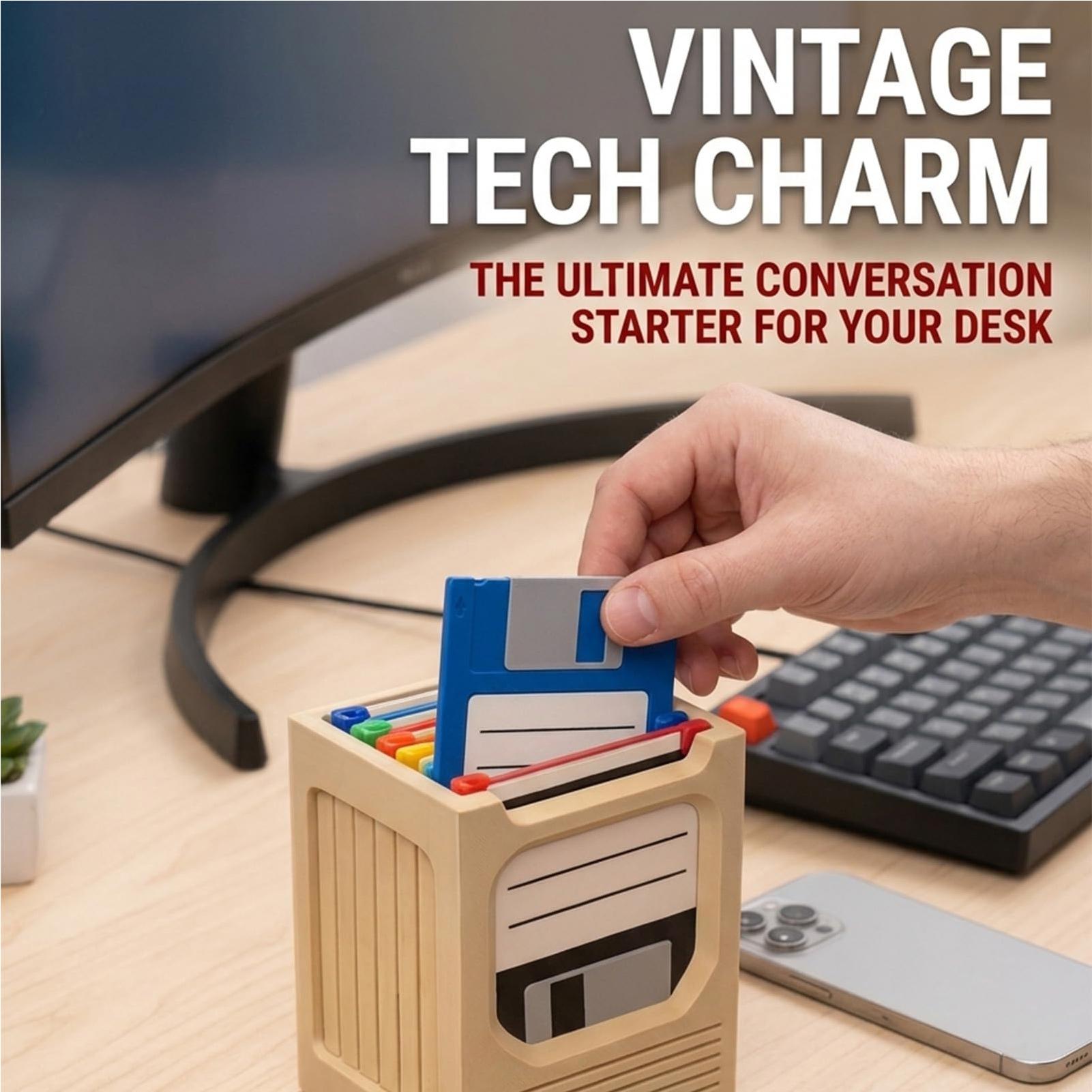 Retro Tech Coaster Holder Set  - Office Tech Desk 评论和价格