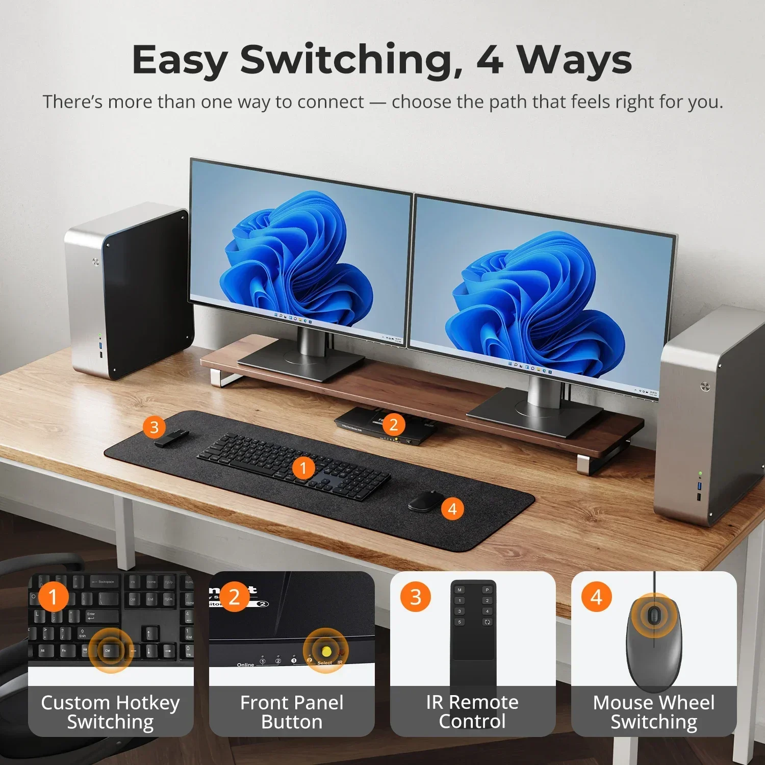 In stock TESmart HDMI KVM Vide - Kvm Switch Dual Monitor 评论和价格